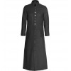 Sixteen Button Mens Gothic Coat Preachermand Wool Men Long Coat 